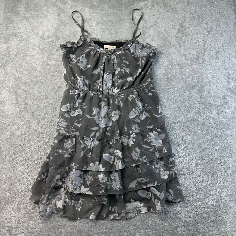 American Eagle Outfitters Dress Women's 6 Gray Spaghetti Straps Lined Sleeveless